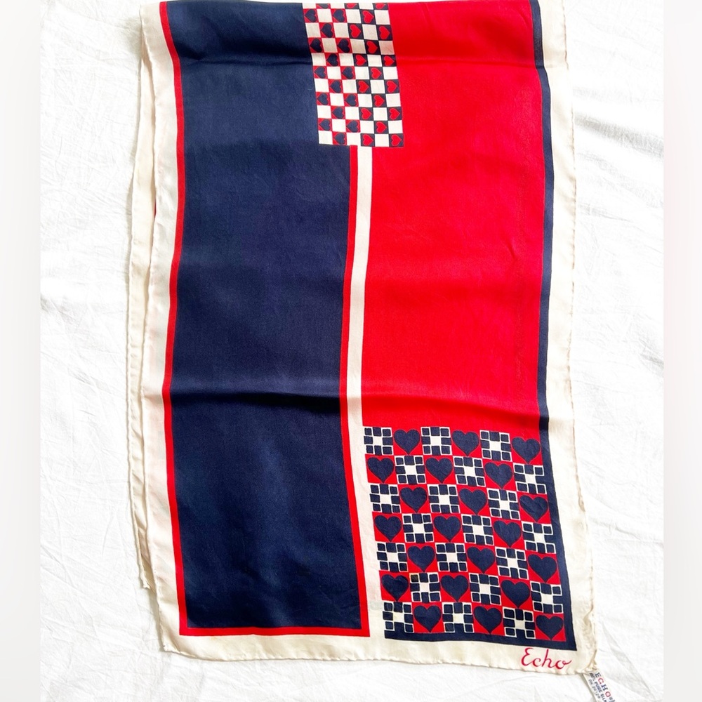 Vintage 60s Echo Long Silk Scarf